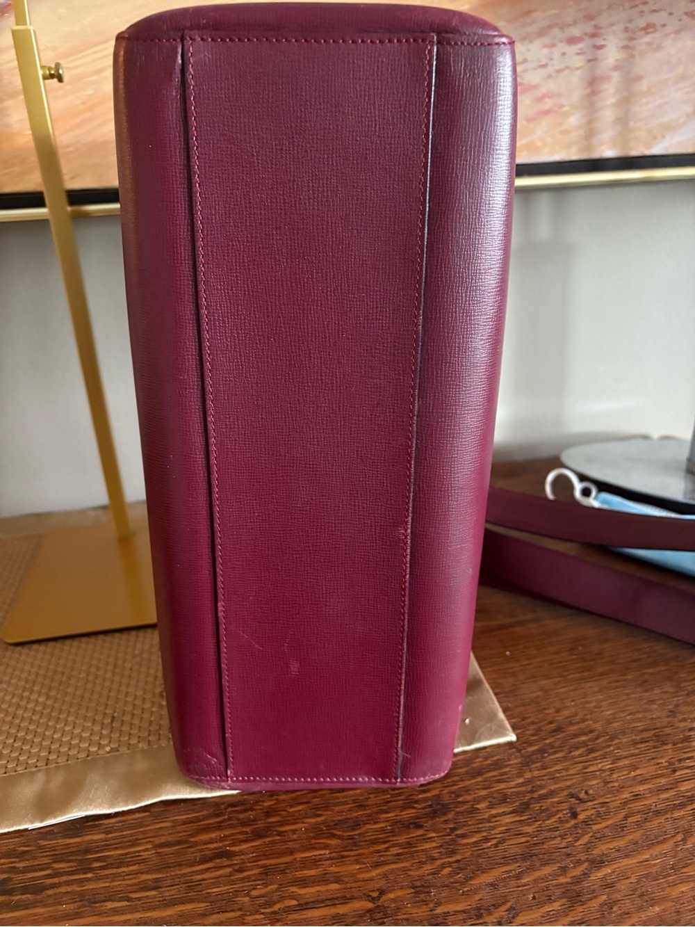 Cartier Must de Cartier Vintage Leather Shoulder Bag - Bordeaux Burgundy - Picture 7 of 14